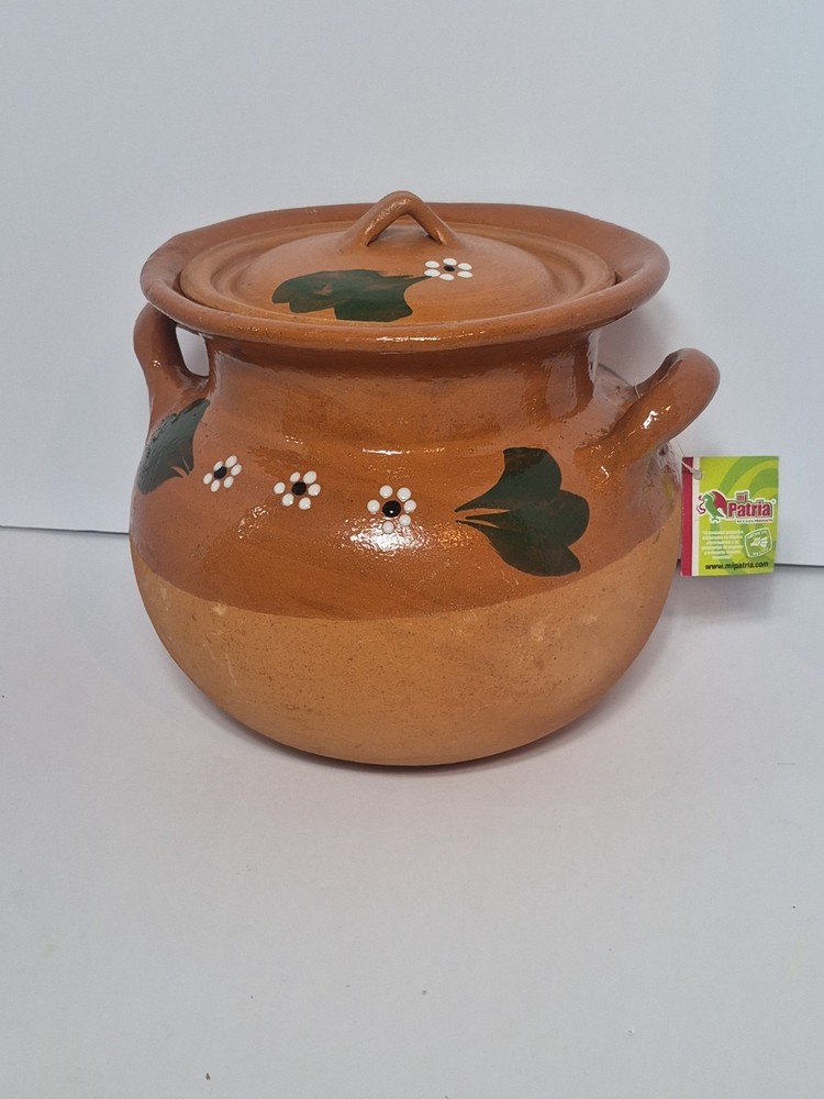 Mi Patria Large Clay Pot With Lid Functional Mexican Pots