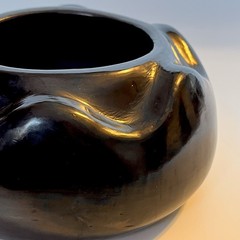Vtg Dona Rosa Oaxaca Barro Negro Black Pottery Bowl Signed 5¾” D 2¼” H Mexico