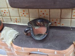 Mexican Bique Kitchen Traditional Diorama Miniature Pottery Folk Art Ceramic Vtg
