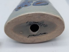 Shaker Tonala Mexican Pottery Art 8 hole Shaker Blue Bird Vtg Single