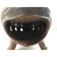 Vintage Terra Cotta Glaze Red Clay Fish Shape Tabletop Warmer w/Defect READ NOTE