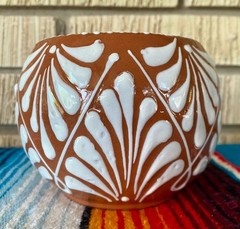Mexican Ceramic Flower Pot Planter Folk Art Pottery Handmade Talavera #7