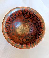 Mata Ortiz Pottery Bowl by Baudel Lopez Corona – Black On Red Fine Art Olla
