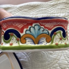 Talavera (Arte) Trinket Box Pue. Mexico Heart Terra Cotta Pottery Hand Painted