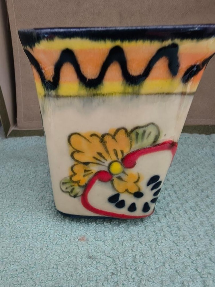 Colorful Mexican Talavera Planter Pot/Pencil Holder
