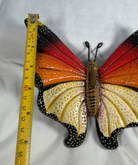 Vintage Handmade Mexican Ceramic Butterfly Wall Hanging Folk Art 6×7″ Decor
