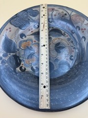 Vtg Tonala Mexico Folk Art Pottery Wall Hanging Plate Birds Squirrel 12” Round
