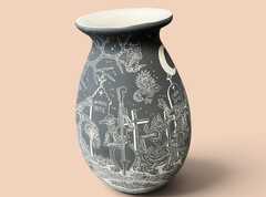 Mata Ortiz Pottery Day of the Dead Night Javier Martinez Cemetery Ravens Mexican