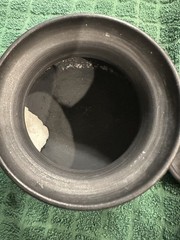 Set of 3 Matching Black Clay pottery pieces. All 3 signed by the same artist.