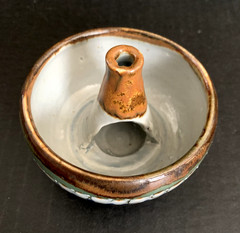 Handmade Incense Sage Burner Holder Pottery Signed Clay Glazed Stoneware Mexico