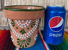 Mexican Ceramic Flower Pot Planter Folk Art Pottery Handmade Talavera #1