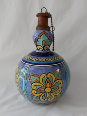 Tierra Fina Hand Painted Mexican Table Top Torch 11 ” Tall