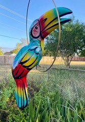Talavera Bird Handmade Toucan Parrot Ceramic Mexican Pottery Hanging Patio Decor