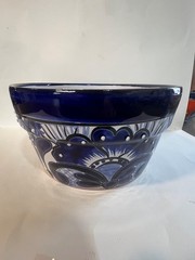 3 pack – talavera mexican pottery Blue Planter. Flower Pot. Set Of 3 NEW.