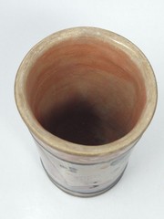 Vintage Tonala Mexico Burnished Clay Pottery Vase – floral and peacock