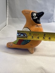 Tonala Bird Hand Painted Colorful Mexican Pottery Water Whistle Ocarina Works
