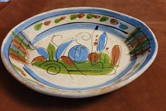 México Pottery Vintage 1940-50’s Possibly Made In Oaxaca ,Floral & Modern Motifs
