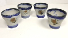 VINTAGE MEXICAN POTTERY KENNETH EDWARDS SET OF 4 SHOT GLASSES