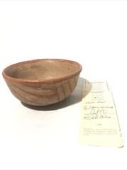 Pre-Classic 100-300 AD Nynte Pottery Bowl w. Red Painted Design.6”Rx3”T -Museum