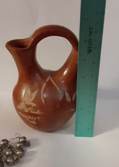 Vtg. Antique Mexico Collectible Estate Wedding Vase, Necklace, Ring