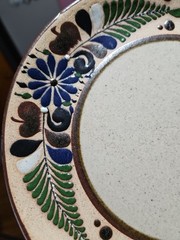 Vintage Netzi Pottery Sandstone Tonala Plate Floral – Signed
