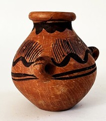 4 VTG MEXICAN FOLK ART POTTERY AMATENANGO DEL VALLE CHIAPAS CERAMIC CLAY POT JAR