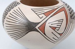 Mata Ortiz Pottery Zulema Quezada Vase Pot 6″ Mid Century Modern Abstract Fish