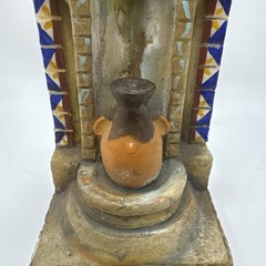 Miniature Mexican Handmade,Painted Pottery Tera Cota Wall Fountain Colorful