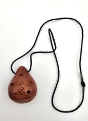 Handmade Clay Ocarina Pendant Whistle Folk Art Anti Drug AIDS Message MPI