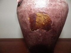 Terra Cotta Pottery Mauve With Leaves H7″ 13″ Around 1.0LB