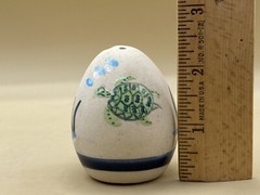 Turtle Ocean Tonala Mexico Sandstone Pottery Hand Painted Salt Shaker Single