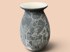 Mata Ortiz Pottery Day of the Dead Night Javier Martinez Cemetery Ravens Mexican