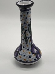 Vintage Talavera Pottery Hand-Painted Bud Vase – Mexican Signed