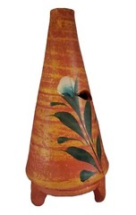 Mexican Pottery Chiminea Small Table Top Candle or Incense Burner Tiki Folk Art
