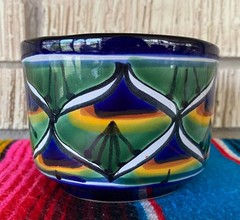 Mexican Ceramic Flower Pot Planter Folk Art Pottery Handmade Talavera #6