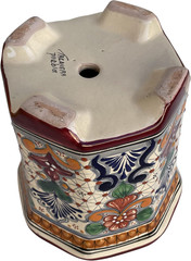 Hand-Made Small-Size Indoors Alamo Mexican Colors Talavera Ceramic Garden Pot