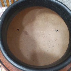 Large Mexico Pot with Stand Made in Mexico Turquoise Accent