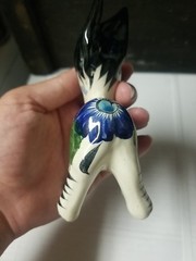 Tonala Mexican Folk Art Pottery Donkey Burro Floral Figurine 5.5”