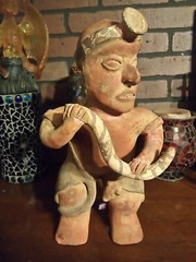 14″ Western Mexico Pre-Classic Style Reproduction Clay Warrior Figure (Modern)