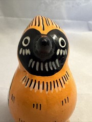 Tonala Bird Hand Painted Colorful Mexican Pottery Water Whistle Ocarina Works