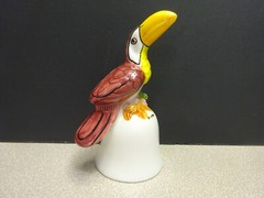 Toucan Bird Bell Colorful Hand Painted Ceramic 5.25” Belize, Central America Vtg