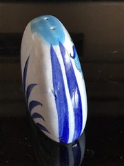 VTG Tonala Mexican Pottery Single Shaker Hand Painted Flower Signed Initialed