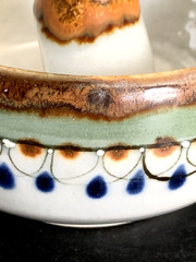 Handmade Incense Sage Burner Holder Pottery Signed Clay Glazed Stoneware Mexico