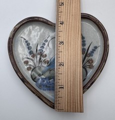 Tonala Mexican Pottery Bird Heart Trinket Dish Ken Edwards Hand Painted