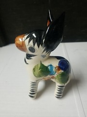 Tonala Mexican Folk Art Pottery Donkey Burro Floral Figurine 5.5”