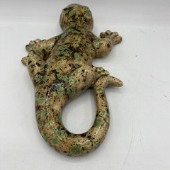 Ceramic Lizard Gecko Decorative Art Cantina Decor Beige Brown Green