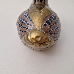 Vintage Mexican Tonala Pottery & Brass Duck Bird Handpaint Sculpture 7″ x 6″