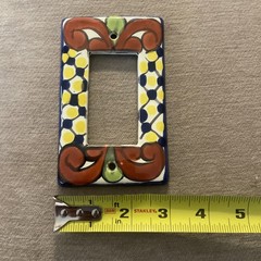 Mexican Talavera Art Pottery Ceramic Handmade Single Switch Plate Cover 3×5”