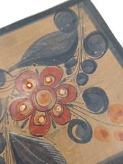 Vintage Barro Bruñido/Burnished Tonala Mexico Floral Tile