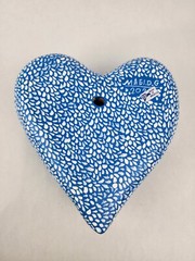 Mexican Ceramic Heart Wall Decor 7.5″ Blue Talavera-Style Folk Art Hanging